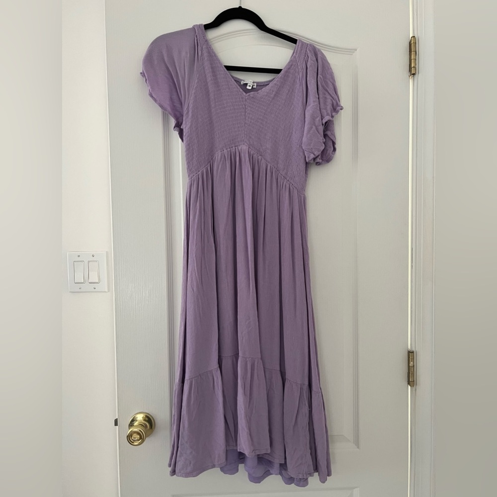 Like New Baltic Born Felicity Smocked Midi Dress in Lilac. Size M.